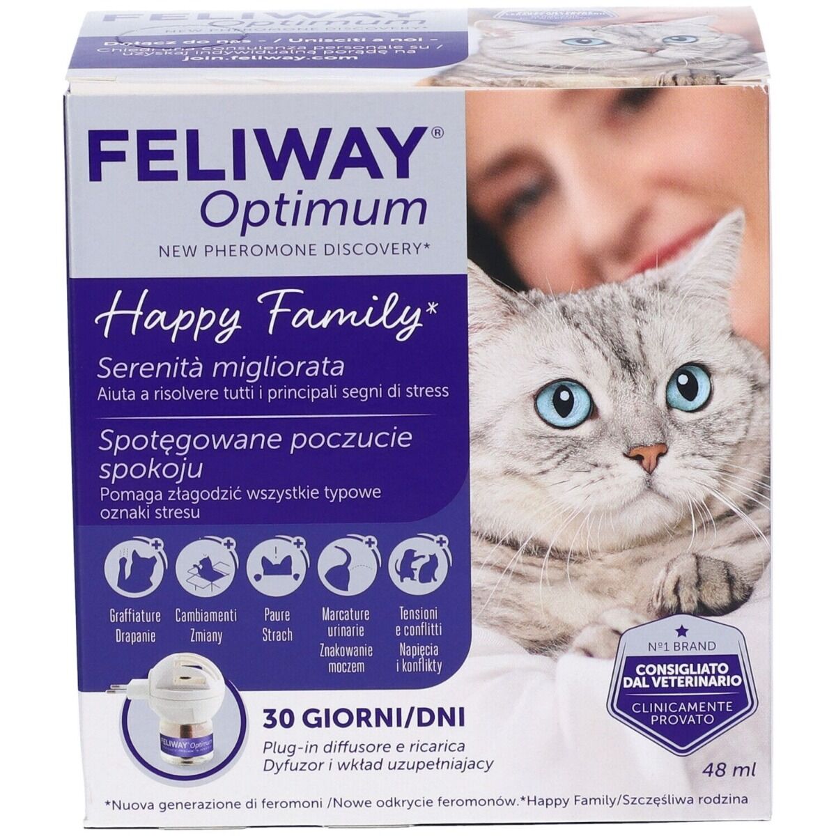 feliway Optimum Diffusore + Ricarica Per Gatti 48 ml