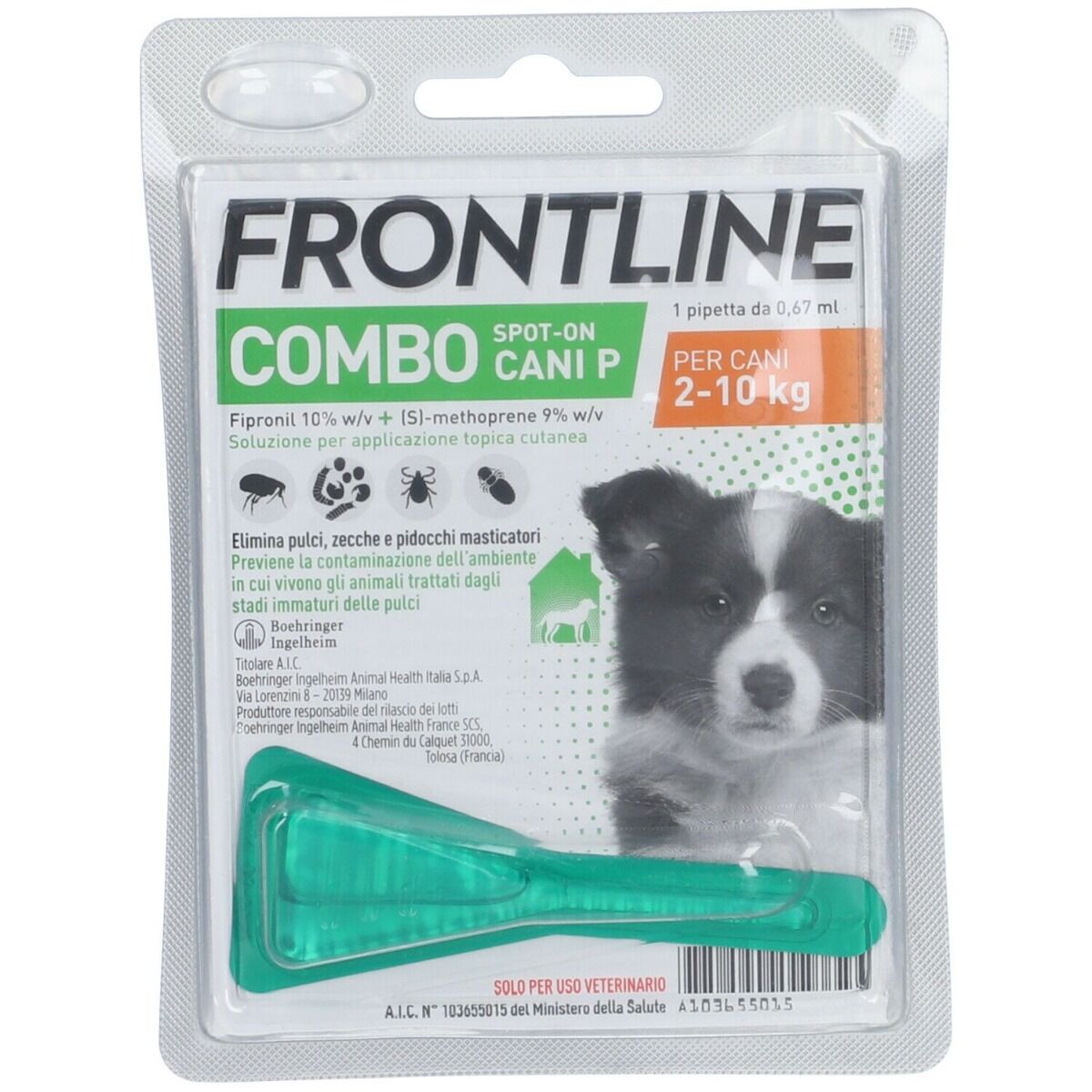 FRONTLINE Combo Soluzione Spot-On Cani Taglia Piccola 2-10 kg 1 Pipetta Monodose