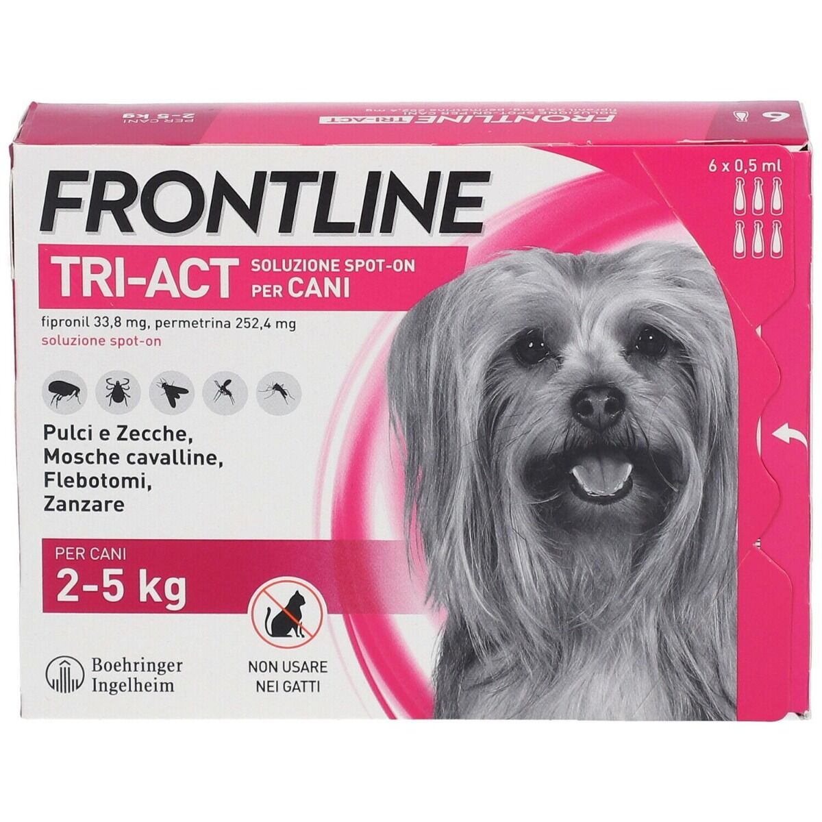 FRONTLINE Tri-Act Soluzione Spot-On Cani 2-5 kg 6 Pipette Monodose