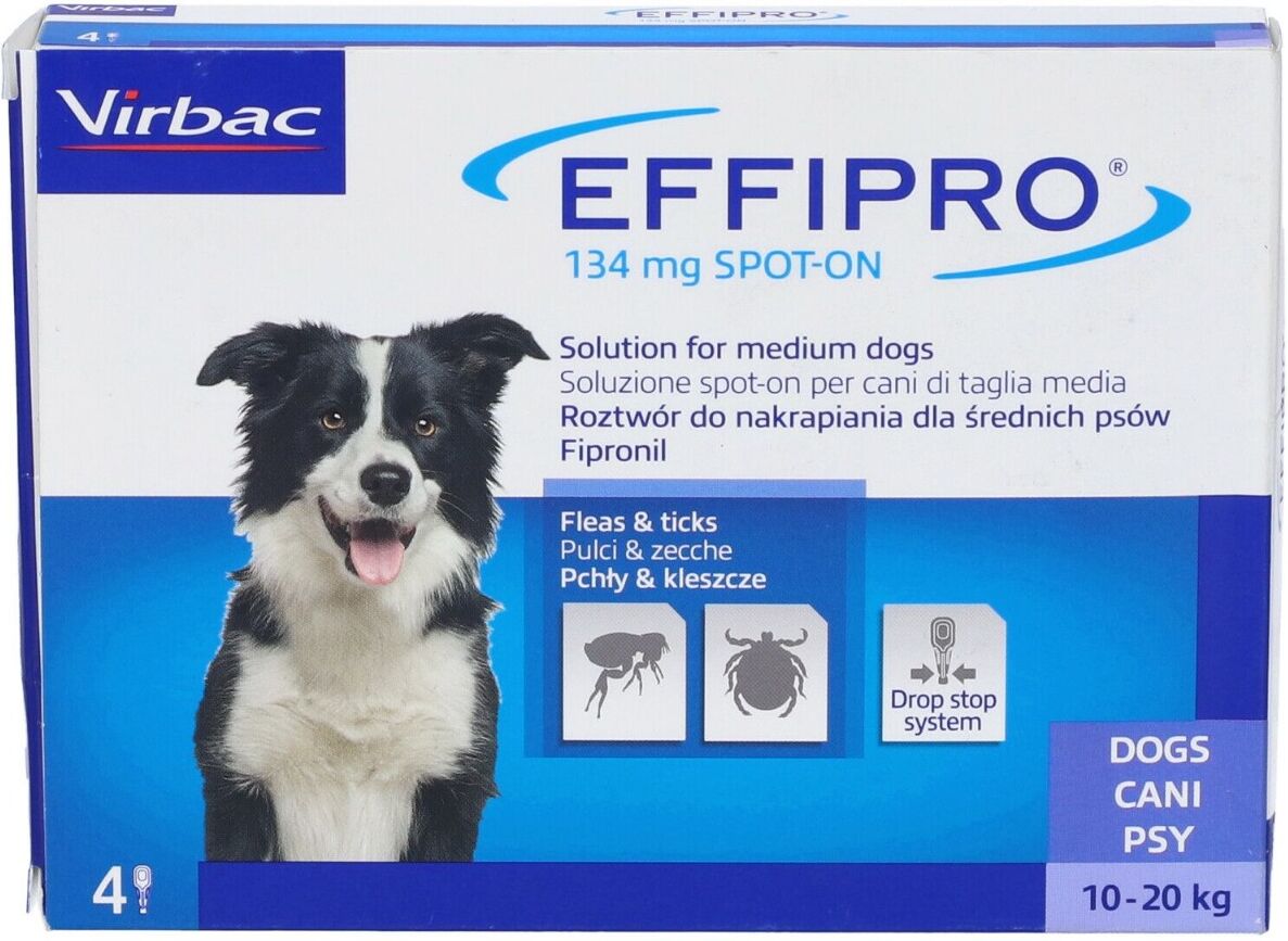 EFFIPRO Spot-On Antiparassitario Per Cani Da 10-20 Kg 4 Pipette 1,34 ml