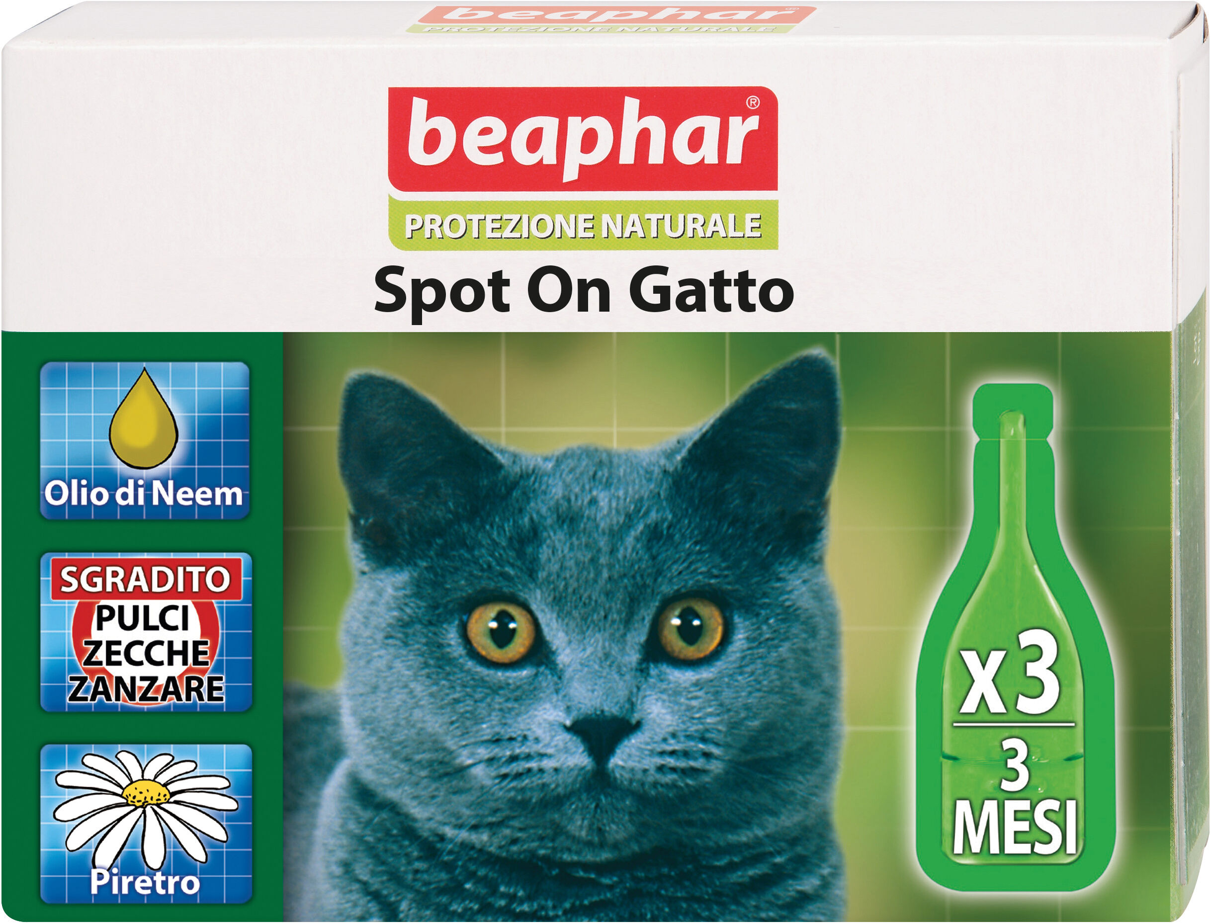 beaphar Protezione nat spot on gatto 3 pipette da 1 ml