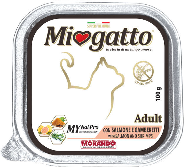 miogatto adult salmone/gamberetti grain free 100 g