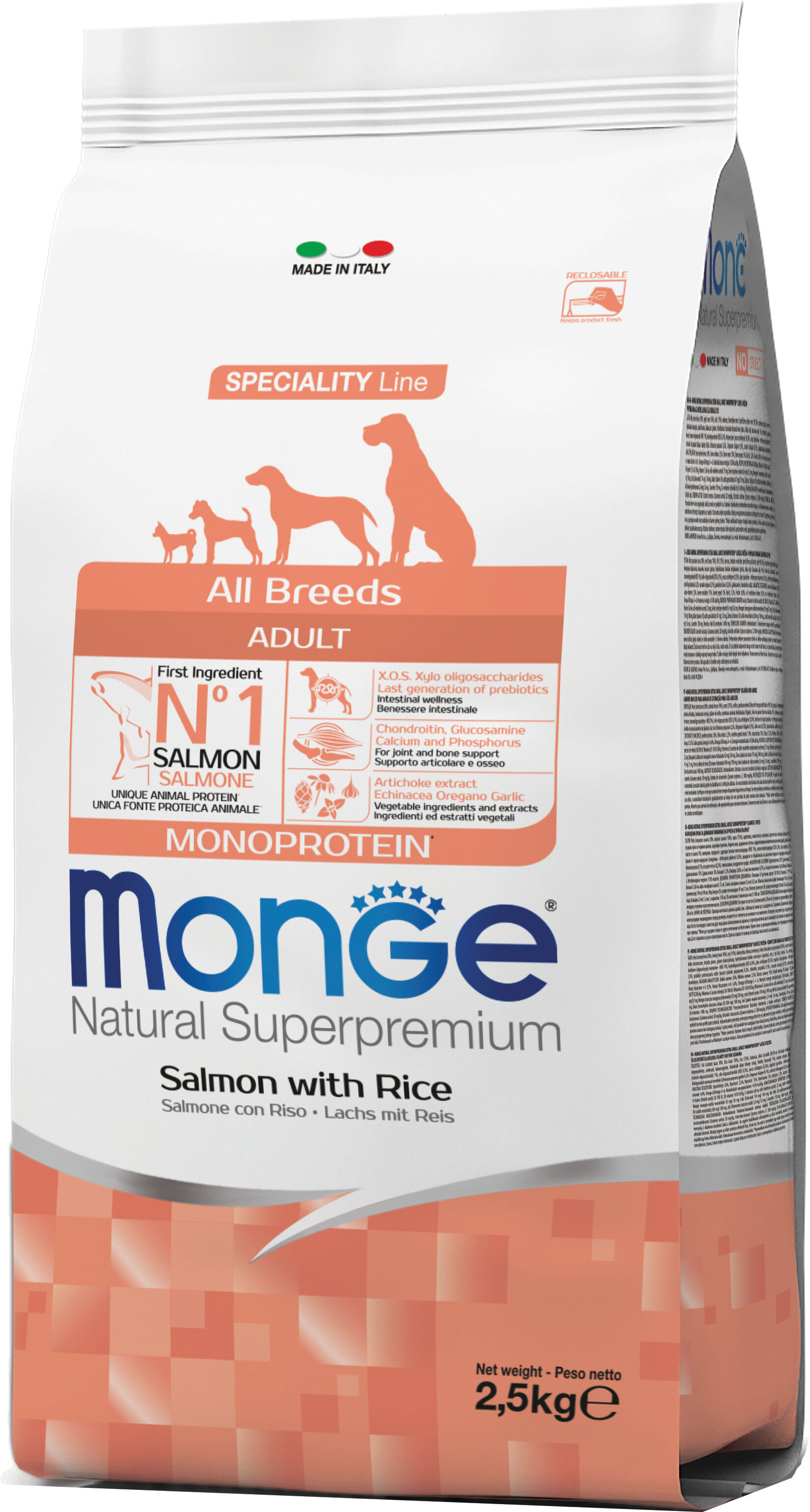 monge & c. spa Monge all breeds adult salmone & riso 2500 g