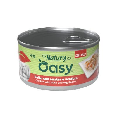 wonderfood spa Oasy wet dog natury soft jelly pollo con anatra e verdure lattina 150 g wonderfood spa Oasy wet dog natury soft jelly pollo con anatra e verdure lattina 150 g
