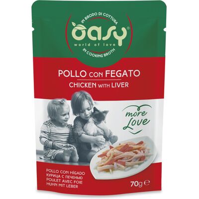 Wonderfood Oasy Cibo Umido per Gatti More Love - Pollo & Fegato 70g Wonderfood Oasy Cibo Umido per Gatti More Love - Pollo & Fegato 70g