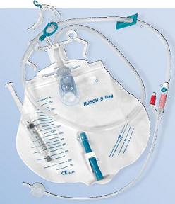 teleflex medical catetere in silicone scanalato profilcath preconnesso ch18 lunghezza 40cm + sacca di drenaggio da 2000ml graduata con tubo di scarico elastico e chiusura a morsetto