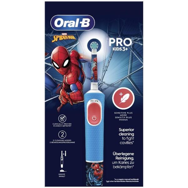 oral-b pro kids spiderman spazzolino elettrico ricaricabile bambini + 1 testina