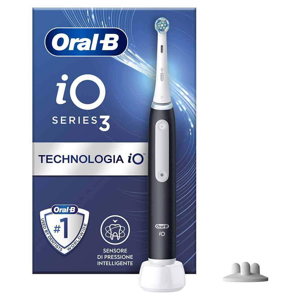 oral-b io 3s spazzolino elettrico ricaricabile nero con 1 testina di ricambio