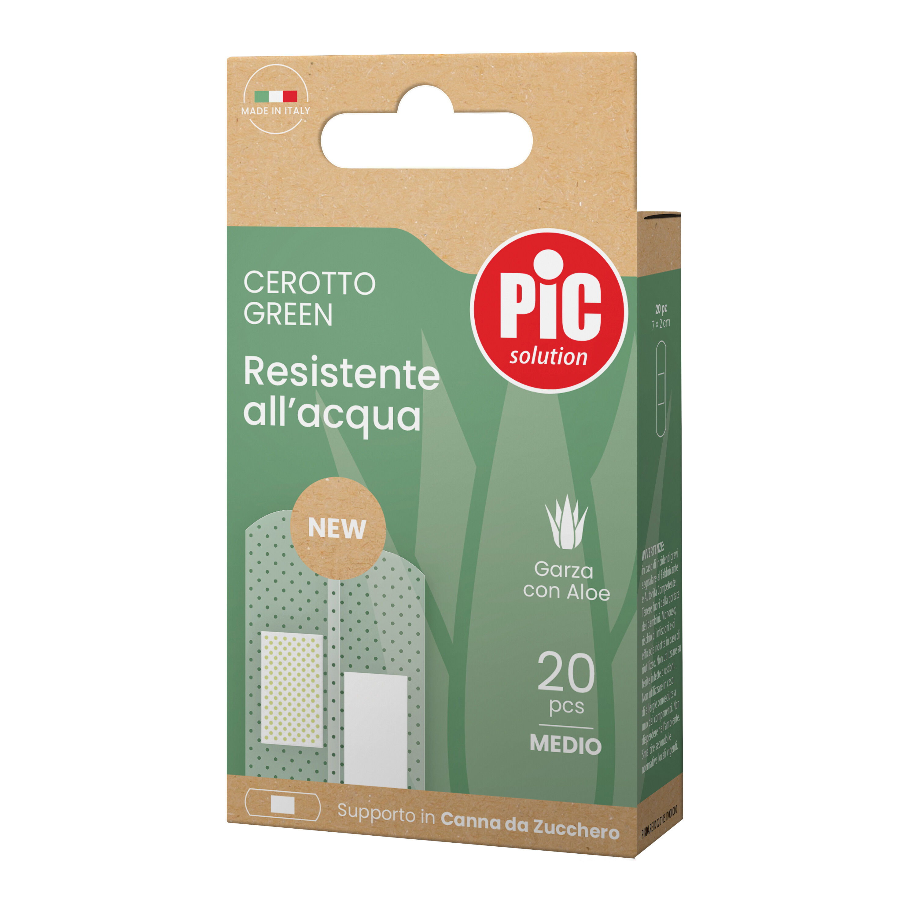 PIKDARE SpA Cerotto pic green canna aloe medio 20 pezzi