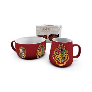 gadget set colazione harry potter tazza + ciotola hogwarts logo