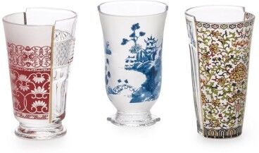 Seletti set 3 bicchieri in vetro “Hybrid-Clarice” 8x14,8-15,2cm Seletti set 3 bicchieri in vetro “Hybrid-Clarice” 8x14,8-15,2cm