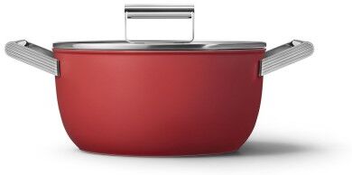 SMEG Casseruola antiaderente Cookware, Rosso Estetica 50's Style 24 cm