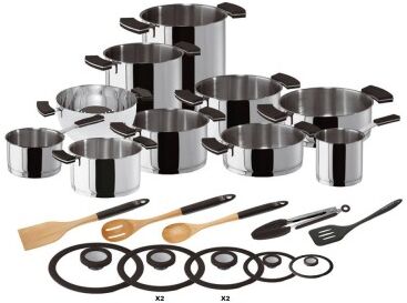 Sambonet 12\'O\'Clock Grey batteria di pentole large 22pz Sambonet 12\'O\'Clock Grey batteria di pentole large 22pz