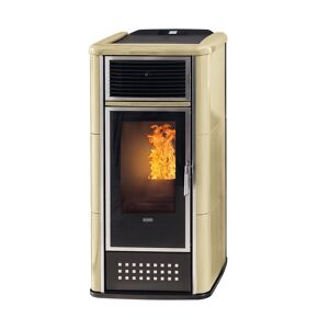 Klover Termostufa Idro Pellet Kw.25 Riscaldamento Acqua Sanitaria Ventilata Belvedere 28 Bv28-Apvs Colore Sabbia