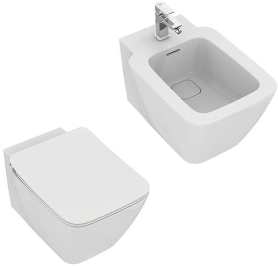 Ideal Standard Ii Sanitari Filo Parete Fissaggi Nascosti Vaso Wc Aquablade + Sedile A Chiusura Rallentata + Bidet Monoforo Ideal Standard Ii Sanitari Filo Parete Fissaggi Nascosti Vaso Wc Aquablade + Sedile A Chiusura Rallentata + Bidet Monoforo