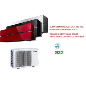 Mitsubishi Climatizzatore Condizionatore Inverter Dual Split 9000+9000 9+9 Btu A+++ Wi-Fi Kirigamine Style Msz-Ln Mxz-2f53vf Gas R32