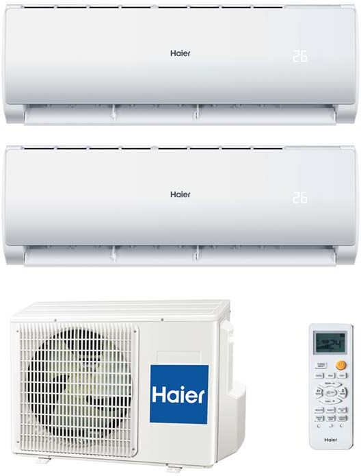 HAIER Climatizzatore Inverter Dual Split Geos + Plus 9+12 9000+12000 Btu Classe A++ 2u50meffra Wi-Fi Integrato