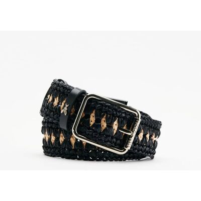 Patrizia Pepe Cintura intrecciata in rafia nero XS Patrizia Pepe Cintura intrecciata in rafia nero XS