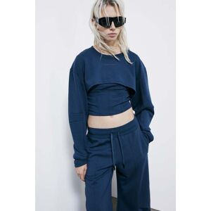 Patrizia Pepe Felpa cropped bustier double layer blu III Patrizia Pepe Felpa cropped bustier double layer blu III