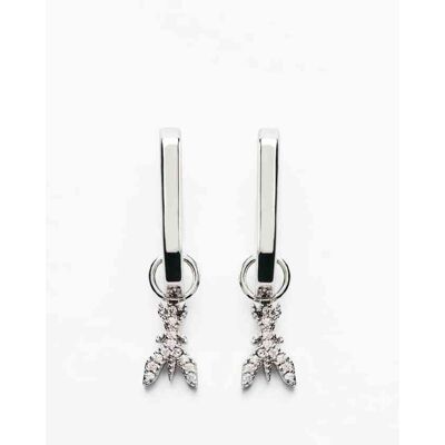 Patrizia Pepe Orecchino Micro Fly Strass argento U Patrizia Pepe Orecchino Micro Fly Strass argento U