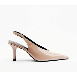 Patrizia Pepe Slingback in pelle con tacco beige 39 Patrizia Pepe Slingback in pelle con tacco beige 39