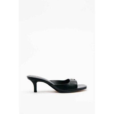 Patrizia Pepe Sandali sabot con tacco Square Essential Fly in nappa nero 37 Patrizia Pepe Sandali sabot con tacco Square Essential Fly in nappa nero 37