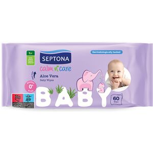 Septona Salviette umidificate per bambini con aloe vera, 60 salviette