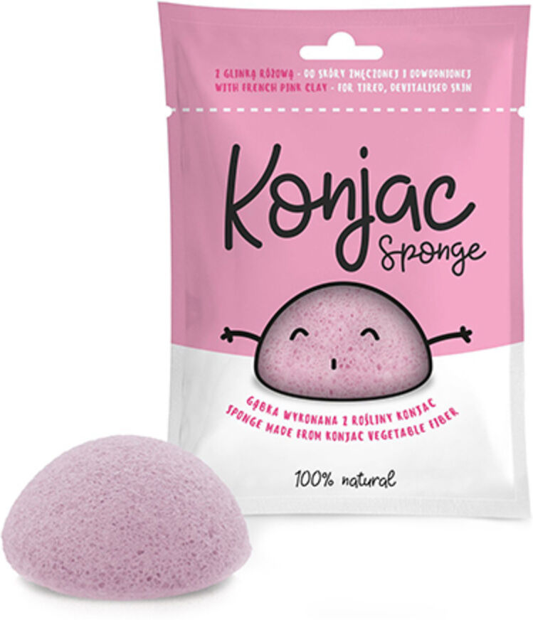 diet food konjac – spugna per la pulizia del viso, rosa, 1 pezzo