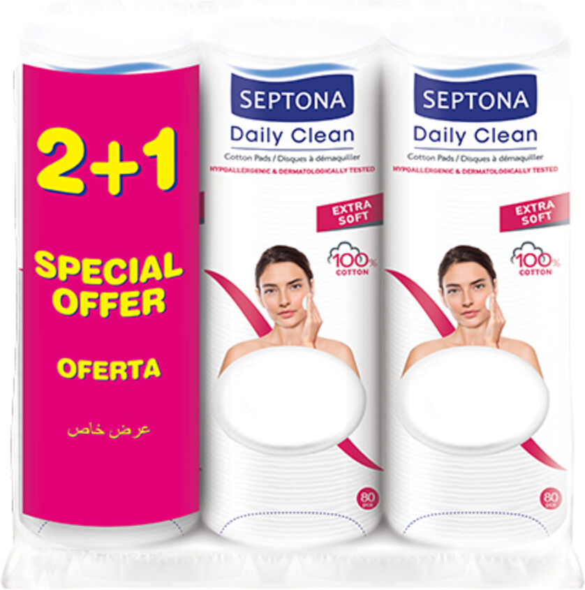 septona dischetti di cotone extra soft, 3 x 80 dischetti