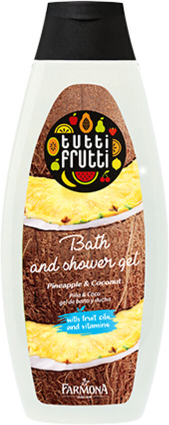 tutti frutti bagnoschiuma e gel doccia – ananas & cocco, 425 ml