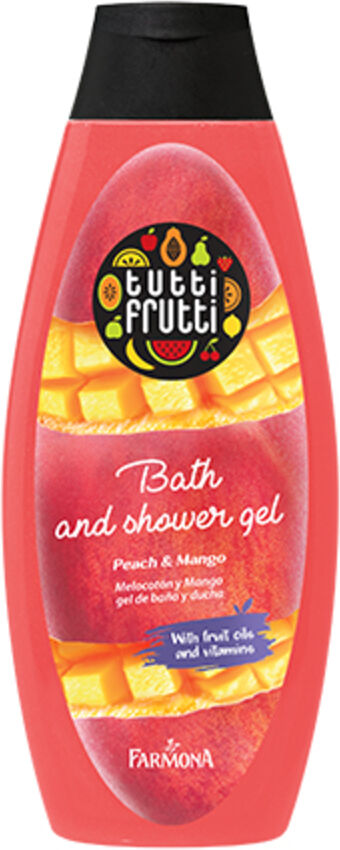 tutti frutti bagnoschiuma e gel doccia – mango & pesca, 425 ml