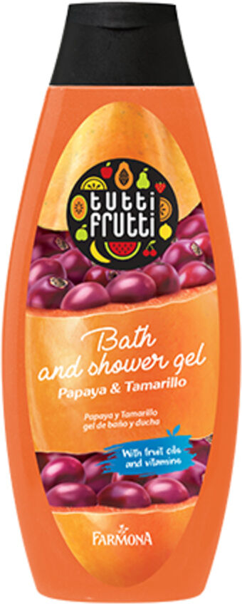 tutti frutti bagnoschiuma e gel doccia – papaya & tamarillo, 425 ml