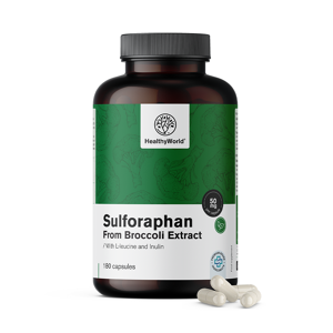 HealthyWorld® Sulforafano - dall'estratto di broccoli 50 mg, 180 capsule