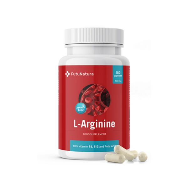 futunatura l-arginina 500 mg - cuore e potenza sessuale, 180 capsule
