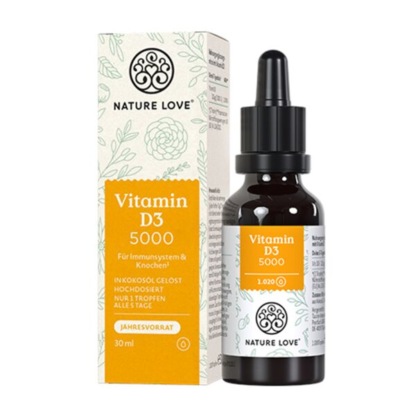 nature love vitamina d3 5000 iu, gocce, 30 ml