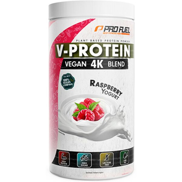 profuel v-protein 4k proteine vegane – yogurt al lampone, 750 g