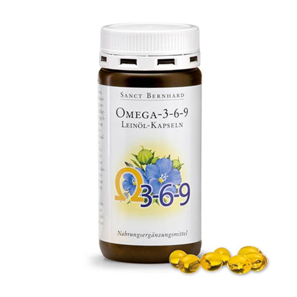 sanct bernhard omega 3-6-9 con olio di semi di lino, 180 capsule