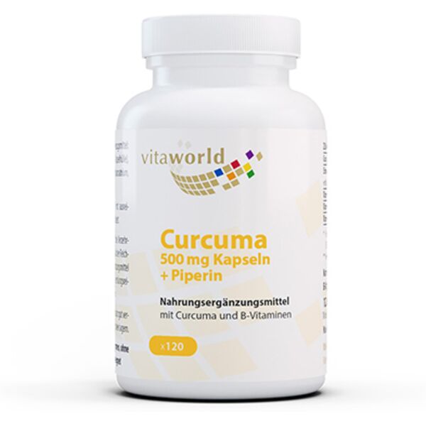 vita world curcuma + piperina, 120 capsule