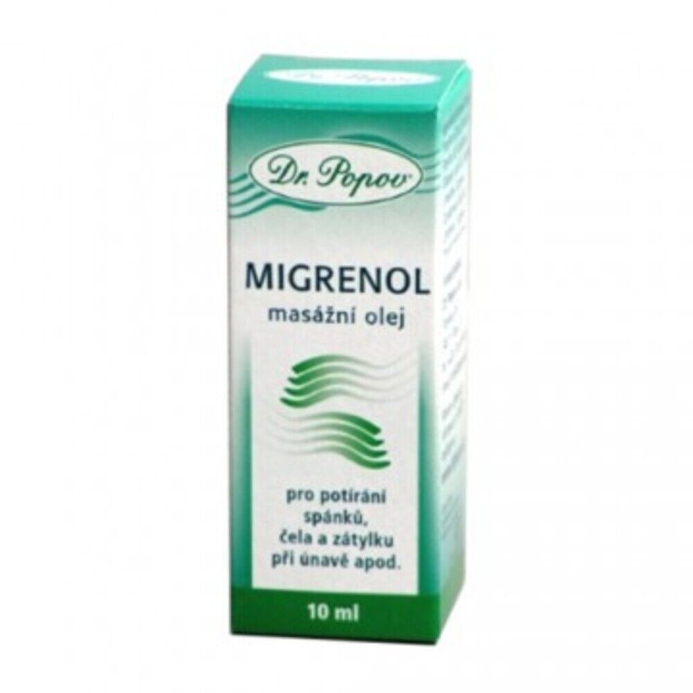 dr. popov migrenol olio da massaggio, 10 ml