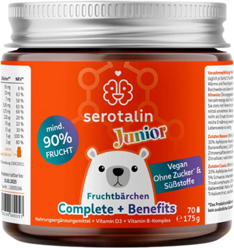 serotalin multivitamine e minerali vegani per bambini, 70 caramelle gommose