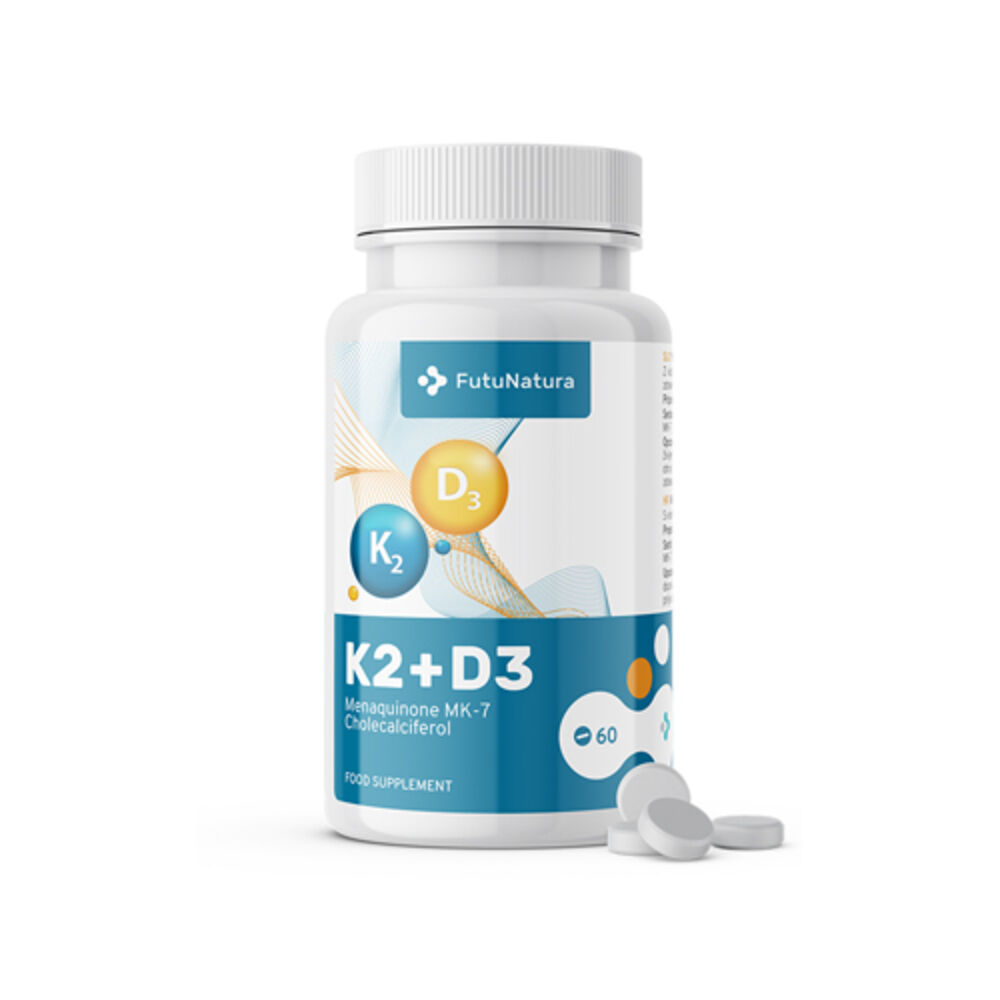 FutuNatura Vitamina K2 + D3, ossa sane, 60 compresse
