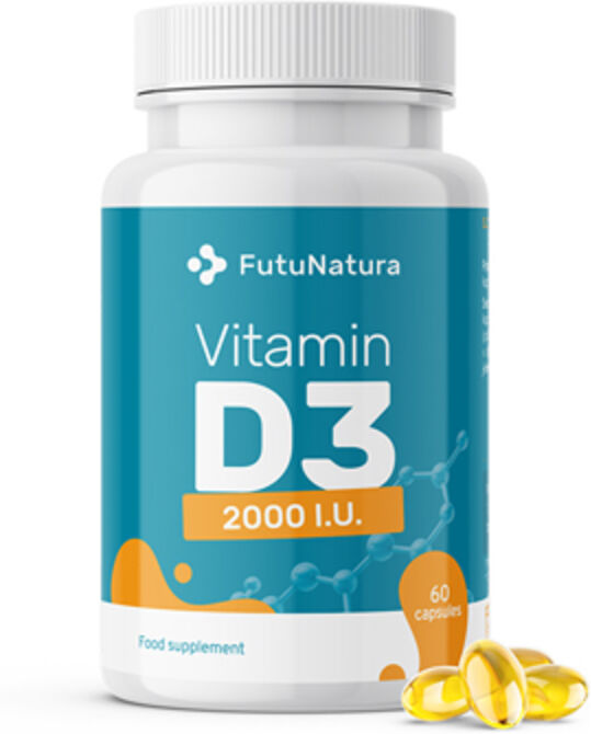 FutuNatura Vitamina D3, 2000 IU - sistema immunitario, 60 capsule