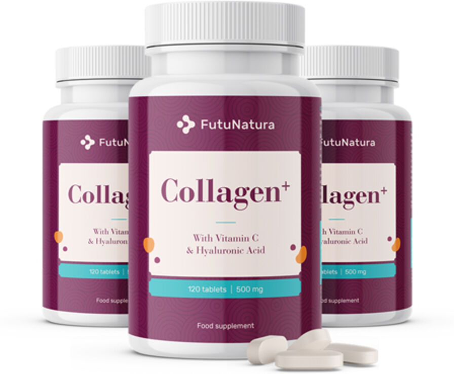 FutuNatura 3x Collagene + vitamina C + acido ialuronico, totale 360 compresse