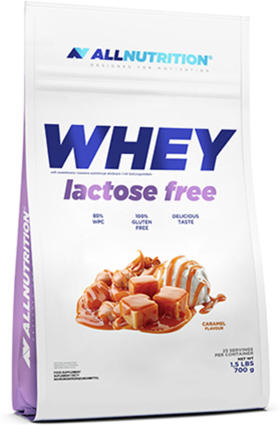 AllNutrition WHEY Lactose Free, proteine del siero di latte senza lattosio – caramello, 700 g