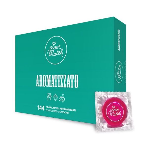 profilattici love match aromatizzato 144 pezzi