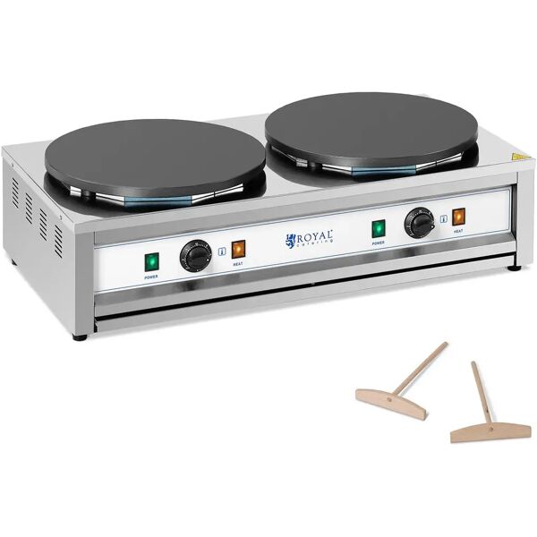 royal catering crepiera elettrica - piastra doppia - 2 piastre riscaldanti - 2 x 400 mm - 2 x 3000 w rc-cmd01