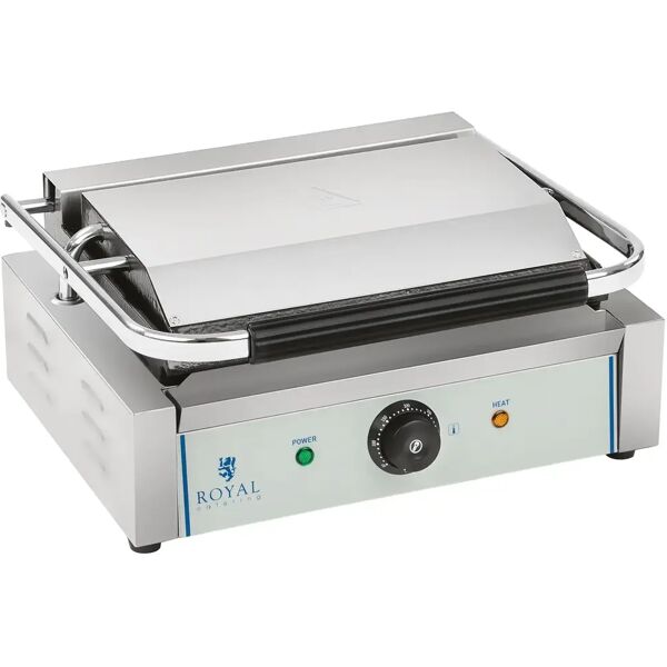 royal catering piastra panini - 1 x 2.200 watt - rigato rckg-2200-g