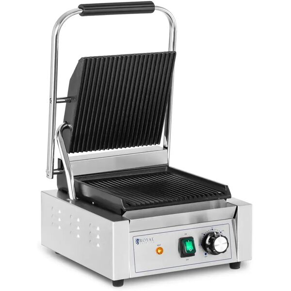 royal catering piastra per panini, toast e bistecchiera elettrica - 1800 w - rigata rcpkg-1800-r