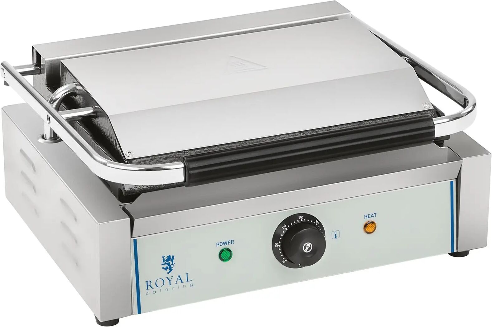 royal catering piastra panini - 1 x 2.200 watt - rigato rckg-2200-g