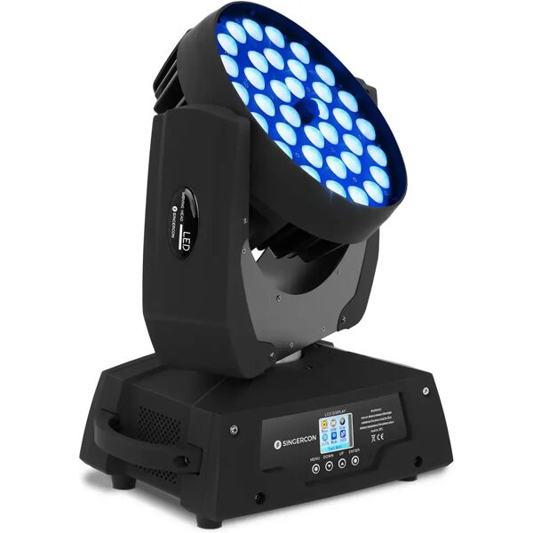 singercon testa mobile led professionale - zoom - 36 led - 450 w con.lmhz-36/10/rgbw